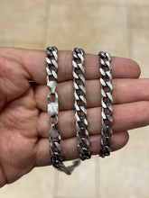 925 Sterling Silver Italian Solid Miami Cuban Curb Link Chain 20'' 22' 24'' 7.50mm - Titanium Gunmetal Finish