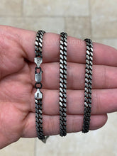 925 Sterling Silver Italian Solid Miami Cuban Curb Link Necklace Chain 20' 24'' 30'' 5mm - Titanium Gunmetal Finish