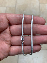 925 Sterling Silver Oval Herringbone Necklace, Flex Layering Chain 2.7mm Silver Oval Snake Chain, Italian Necklace, Magic Oval