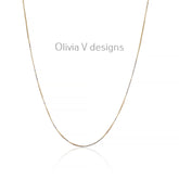 925 Sterling Silver Over 14K Gold Over Sterling Silver 1.00mm Box Chain, Smooth Shiny Finished Necklace 16'' 18'' 20'' 22'' 24''