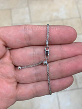 925 Sterling Silver Rhodium Franco Wheat Foxtail Necklace 24" 2mm 925 Sterling Silver, High Quality, New, Slider, Adjustable Chain