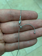 925 Sterling Silver Rhodium Solid Snake Adjustable Chain Necklace 24" .9mm Italy, 8-Sided Snake, Round Snake, 925 Silver, High Quality, Sale