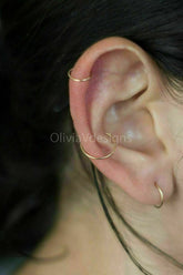 Gold Hoops | Gold Endless Hoops | 14k Gold Hoops | Endless Gold Hoops | 10mm 12mm 14mm 16mm 18mm 21mm Hoops | Hoop Earrings | Endless Hoop