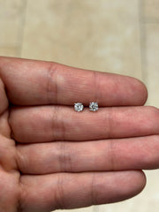 IGI Certified 14k White Gold Lab Grown Diamond Studs 0.50 Carats EF VS1, Screw Back, Diamond Studs, Round Diamond Stud Earrings Unisex