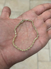 Real 10k Solid Yellow Gold 3mm Bracelet Anklet, Gold Rope Chain 7'' 7.5'' 8'' 10'', 10k Real Gold Diamond Cut Rope Chain, Gift, Best Seller