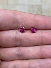 Round 14k Gold Birthstone Stud Ruby Earrings 6mm, CZ Earrings,Bridesmaid Gift, Dainty Cubic Zirconia Jewelry