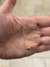 Solid 14K Gold Floating Ball Necklace, Dainty Necklace, Everyday Necklace, Minimalist