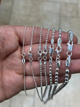 Solid 925 Sterling Silver Italian Ball Bead Chain Necklace, Made in Italy Chains For Men, Women's Necklace for Charms, Dog Tag Necklace