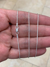Solid 925 Sterling Silver Italian Rope Chain, 1.2mm, Diamond Cut, Necklace, Made in Italy, Gift For Him, Gift For Her, Rope Necklace