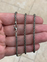 Sterling Silver Oxidized Popcorn Chain 3mm, Boho Style Chain, Oxidized Chain, Chain For Pendant, Sterling Silver Poporn, Rustic Chain