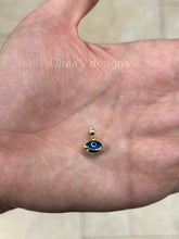 14k Yellow Gold Greek Evil Eye Pendant, Dainty Eye - Genuine 14k Yellow Gold - Pendant Gift, Dainty, Good Luck Protection Charm
