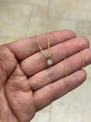 0.30 Carat Round Cut Real (Natural) Round Diamond Solitaire Pendant Necklace In 14K Yellow Gold, G-H