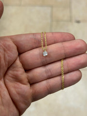 0.50 Carat Lab Grown Round Diamond Solitaire Pendant in 14K Yellow Gold, Color D/E VS1-VS2