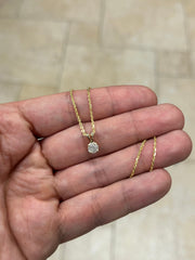 0.50 Carat Round Cut Real (Natural) Round Diamond Solitaire Pendant Necklace In 14K Yellow Gold, G-H