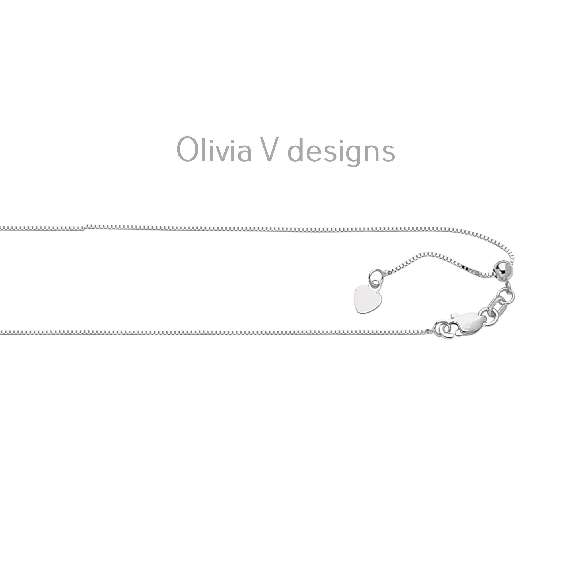 0.7mm Solid Adjustable Box Chain Chain REAL 10K White Gold Up To 22", Box Chain, Genuine 10k
