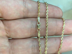 10k Gold Sparkle Rope Chain, 1.20mm Light Weight Necklace ,Everyday Chain, Twist Rope Chain, Gift, Best Selling Sale, New 22''
