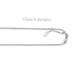 1.2mm Solid Adjustable Box Chain Chain REAL 14K White Gold Up To 22", Box Chain, Genuine 14k