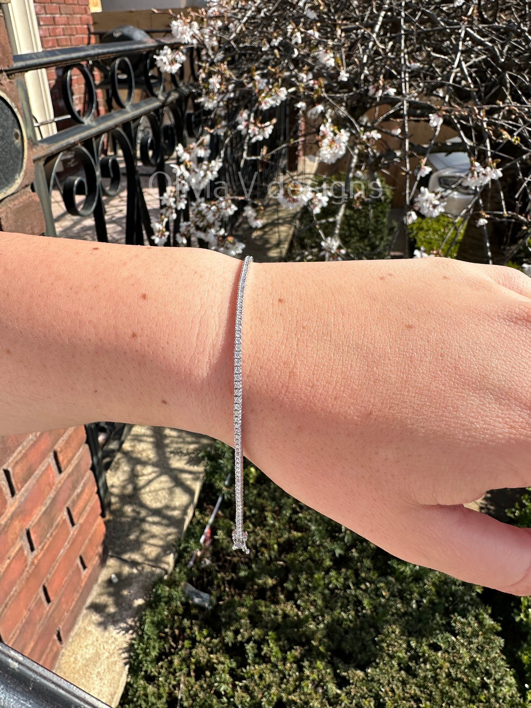 1.50 Carat Natural Diamond 14K Solid White Gold Tennis Bracelet | Classic Tennis Bracelet| F/G Color | 7'' Inch
