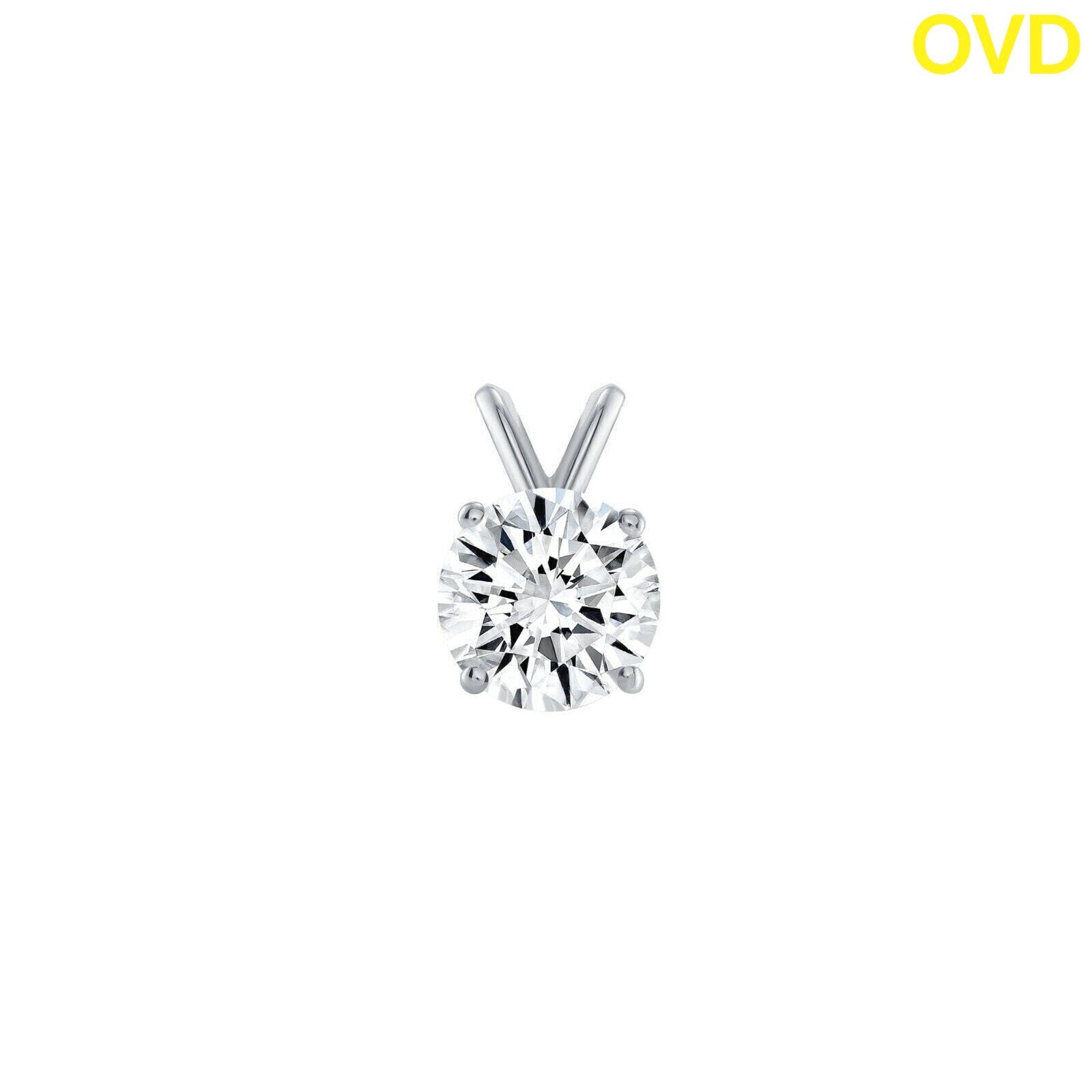 1.52 ctw Round Cut Real (Natural) Round Diamond Solitaire Pendant in 14K White Gold, Color I/J