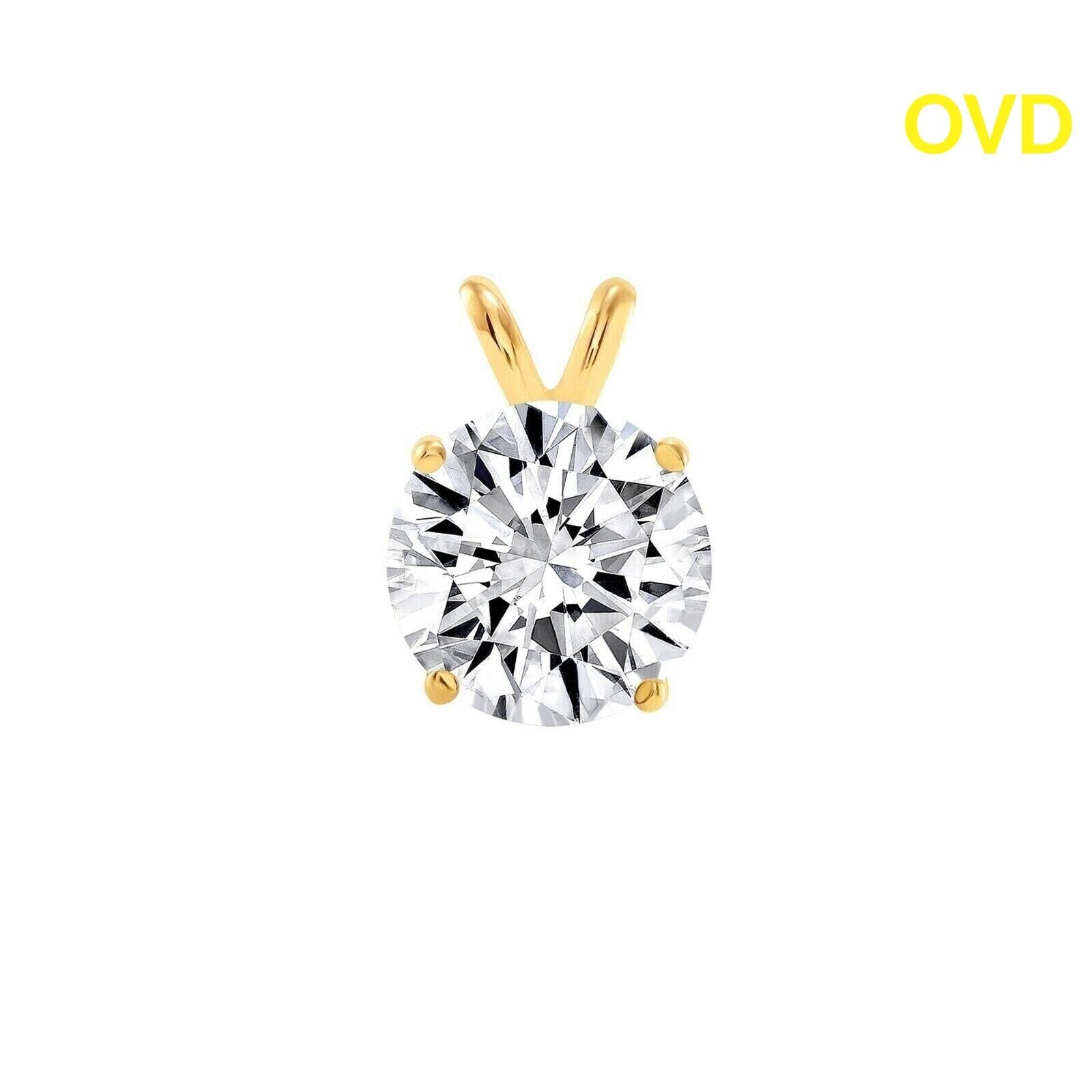 1.52 ctw Round Cut Real (Natural) Round Diamond Solitaire Pendant in 14K Yellow Gold, Color I/J