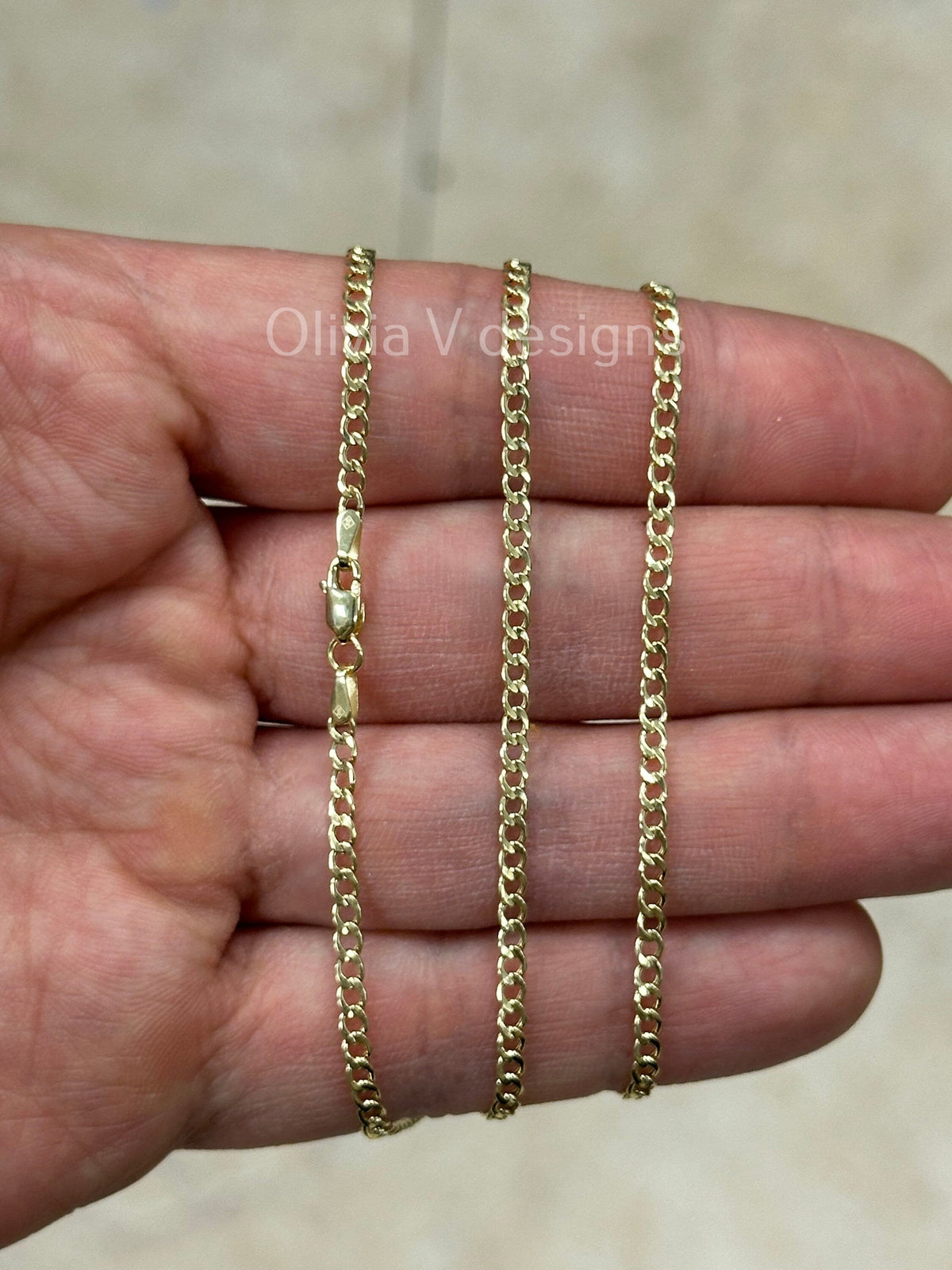 10K Solid Yellow Gold Cuban 2.50MM Link Chain Necklace 16" 18" 20" 22" 24" 28'' 30" ,Layering Chain , Everyday Minimal Chain, 10K Gold