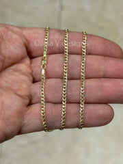10K Solid Yellow Gold Cuban 2.50MM Link Chain Necklace 16" 18" 20" 22" 24" 28'' 30" ,Layering Chain , Everyday Minimal Chain, 10K Gold