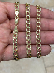 10K Yellow Gold Cuban Curb Miami Cuban Chain 5.5mm 26'' Yellow Gold Chain, Necklace, Cuban, Unisex, Men, Woman