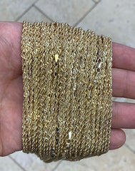 10k Gold Sparkle Rope Chain, 1.20mm Light Weight Necklace ,Everyday Chain, Twist Rope Chain, Gift, Best Selling Sale, New 22''