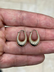 14K Gold Croissant Hoops, Dainty Hoop Earrings, Dome Earrings, Celtic Friendship Jewelry, Croissant Hoops, Dome Hoops, Twisted Hoop