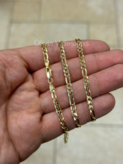 14K Gold Figaro Chain, Men Woman Necklace , Over 925 Sterling Silver, 3.7mm, All Sizes Available 16-30, Italy, Sale