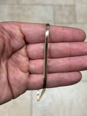 14K Rose Gold 3.5mm Herringbone Chain, 925 Sterling Silver Necklace 16'' 18'' Italy Made, Plux, Gift for Her