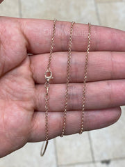 14K Rose Gold Over Sterling Silver Rolo Chain, Sterling Belcher Chain, 925 Silver Rolo Chain Necklace 1.5mm, Made In Italy - 925 Sterling