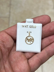 14K Solid Gold Hope Pendant, 14K Solid Gold, Hope Inspiration Pendant, Gift, Genuine 14k Yellow Gold