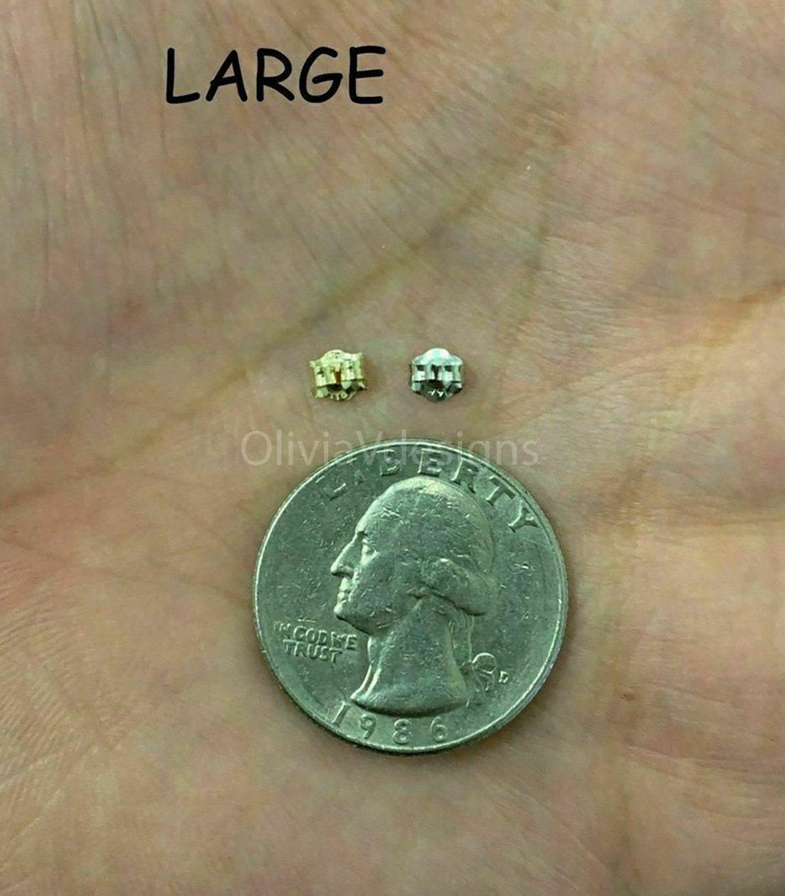 14K Solid Gold Push Backs. Replacement Backing- Butterfly Earring Backs- One Pair Of Earring Backs- White Gold Backs-Yellow Gold Push Backs