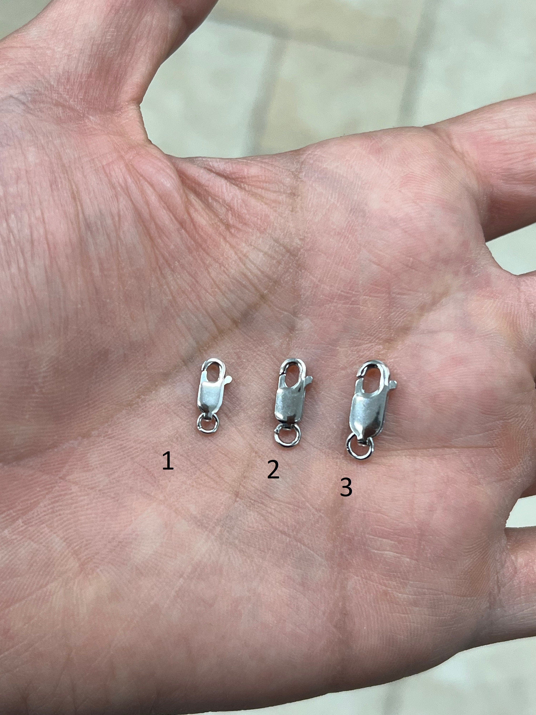 14K Solid White Gold Lobster Claw Clasp Lock Finding - Bracelet Chain Necklace - Genuine 14K - Solid Gold - Many Sizes