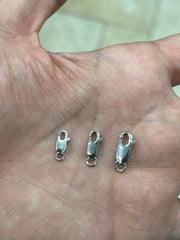 14K Solid White Gold Lobster Claw Clasp Lock Finding - Bracelet Chain Necklace - Genuine 14K - Solid Gold - Many Sizes