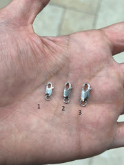 14K Solid White Gold Lobster Claw Clasp Lock Finding - Bracelet Chain Necklace - Genuine 14K - Solid Gold - Many Sizes
