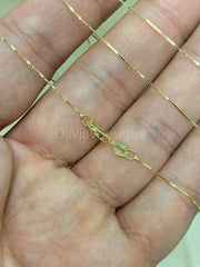 14K Solid Yellow Gold Box 0.5mm Necklace Chain With Lobster Clasp 16" 18" 20" 22" 24" 26'' 28'' 30''  Finished Necklace, Everyday Necklace