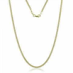 14K Solid Yellow Gold Cuban Necklace Chain 2.00mm  16'' Through 30"  Round Curb Link