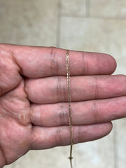 14K Solid Yellow Gold Necklace Gold 1mm Marina Mariner Chain, 14K Gold Chain, 14k Mariner Chain, Mariner Gold Chain, Men, Woman