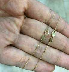 14K Solid Yellow Gold Necklace Gold Box Chain 16" 18" 20" 22" 24" 26'' 30'' ,Everyday Necklace, Simple chain, Best Seller, Gift, Anniversary