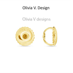 14K Solid Yellow Gold Replacement Single Screw Back for Stud Earrings, Large Size, Real 14k Gold