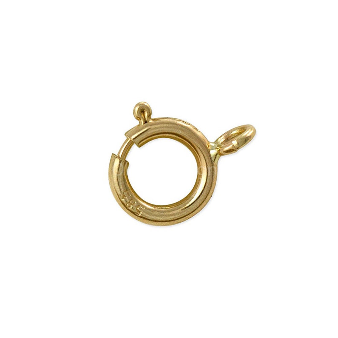 14K Solid Yellow Gold Spring Ring, 5mm 6mm, Round Clasp Lock Finding, Open Ring Attached - Bracelet Chain Necklace  Genuine 14K - Solid Gold
