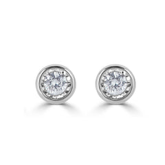 14K White Gold Bezel Stud Earrings, Bezel Set Earrings Studs, 14k  Gold Earrings, White Gold Bezel Studs, 3MM 4MM 5MM 6MM