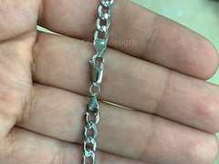 14K White Gold Cuban Curb Miami Cuban Chain 5mm 20'' 22'' 24'' 26'' Inch, White Gold Chain, Necklace, Cuban Link Chain, White Gold, Women