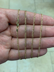 14K Yellow Gold Figaro Chain 2.00MM, 16'' 18'' 20'' 22'' 24'' 26''30" Inch, Gold Chain, Necklace, Figaro Link Chain, Yellow Gold, Women