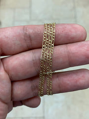 14K Yellow Gold Figaro Chain 2.00MM, 16'' 18'' 20'' 22'' 24'' 26''30" Inch, Gold Chain, Necklace, Figaro Link Chain, Yellow Gold, Women