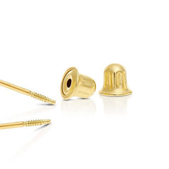 14K Yellow Gold Heart Ruby Birthstone Stud Earrings, Screw Back, Bolita Back, Genuine 14k Gold, Kids Baby