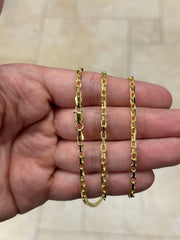 14K Yellow Gold Over 925 Sterling Silver Anchor Forzentina Link Necklace 2.7mm, Sterling Silver, Necklace, Men Women , Italian