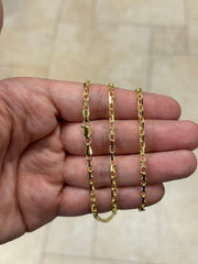 14K Yellow Gold Over 925 Sterling Silver Anchor Forzentina Link Necklace 2.7mm, Sterling Silver, Necklace, Men Women , Italian